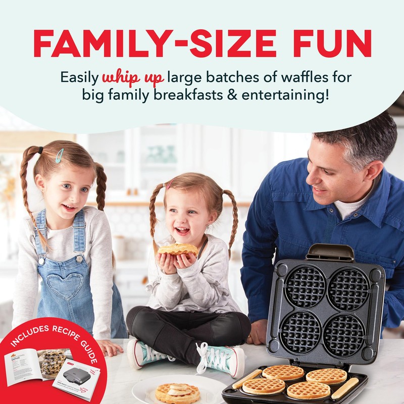 DASH Multi Mini Waffle Maker - Four 4” Waffle Molds,