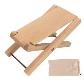 Guitar Footrest, Extra Robust, Elegant, Foldable Wooden Step Footstool, Provides Comfortable and Solid Hold, 4-Level Height-Adjustable Guitar Footstool for Guitar Players (Beech)