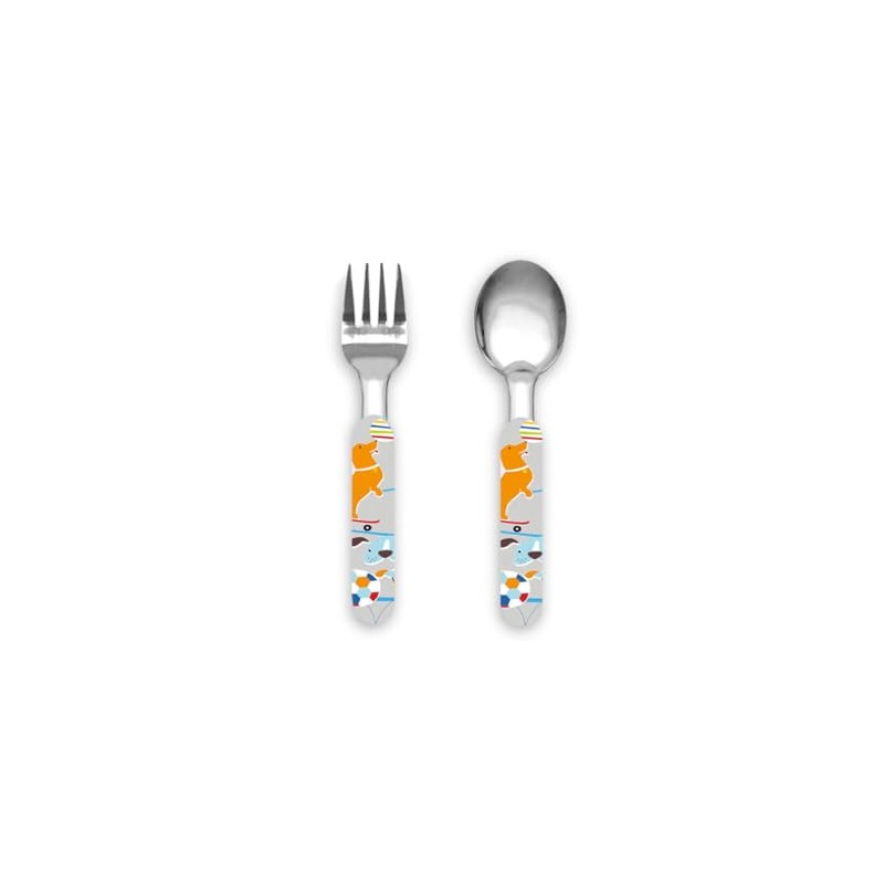 TarHong TKWFK052FSDG Children's Spoon & Fork Dog, 5.5 inches (14