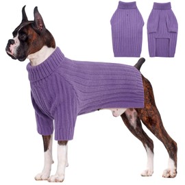 OUOBOB Extra Large Dog Sweater - Classic Cable Knit Turtleneck Jumper for Large Breeds, Golden Retriever (Green 2XL) - Perfect for Boys & Girls, Christmas Occasion