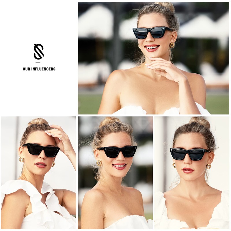 SOJOS Mujeres Gafas De Sol Grande Gris Lechoso/Gris