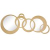 Deco 79 Wooden Geometric Room Wall Mirror Circles Entryway Mirror,