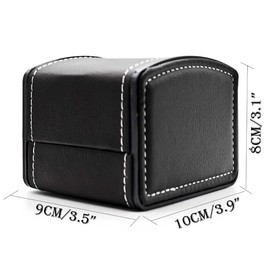 ADDS Trading PU Leather Hinged Single Jewellery Display Case with Pillow for Watches, Smartwatches