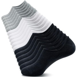 No Show Socks Womens Invisible Liner Ankle Socks Non Slip Low Cut Socks for Flats Sneakers 9 Pairs(A-Black,White,Gray,Size 8-11)