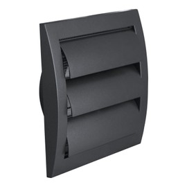 Steinberg14 Dryer Vent Cover Outside 4 inch - Louvered Outdoor Dryer Vent Cover - ABS Plastic Exhaust Ventilation Grille with Shutters and Built-in Screen - Anthracite HVAC Air Vents for Wall