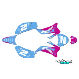 Kalair GFX Graphics Kit for Yamaha TT-R110 (2008-2023) Base Series Magenta 21 Mil - Dirt pit bike motorcycle stickers, dirtbike racing automotive decal motocross accessories no-plastics