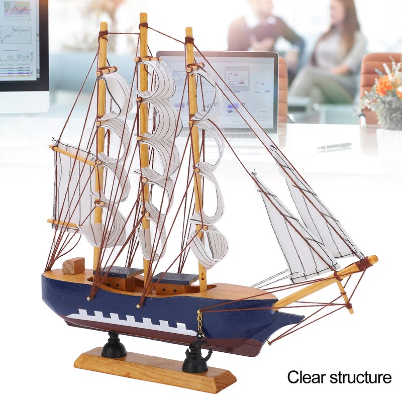 Model Ship Mediterranean Style High Density Natural Pinewood Durable Vibrant