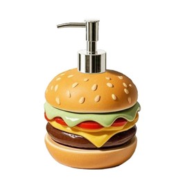123Arts Soap Dispenser Hamburger Lotion Bottle Resin Liquid Dispenser Bathroom Decor,400ml