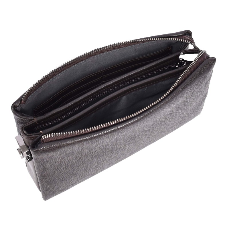House of Luggage HLG1023 Mens Genuine Leather Lockable Wristlet Travel