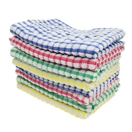 Sharemee - 8Pcs Kitchen Dish Cloths 11x16 Inches, Bulk Cotton Dishcloths Scrubbing Wash Cloths Sets (Mix Color)