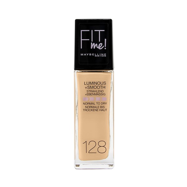 Maybelline New York Fit Me! Make-Up, Foundation with SPF18, For Flawless Skin, All Skin Types, No. 128 Warm Nude, 30 ml