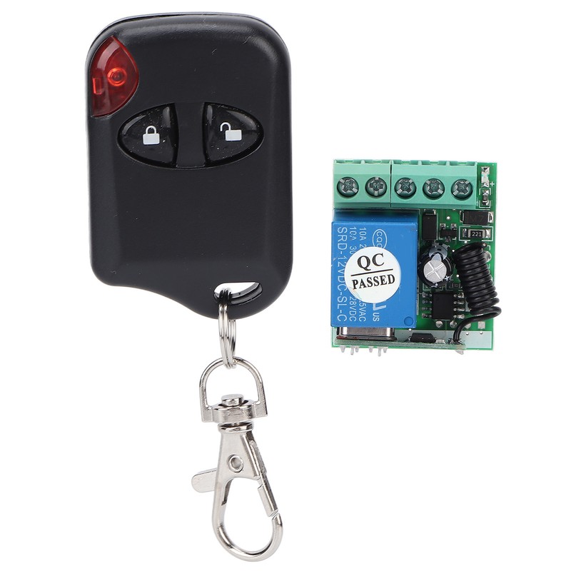 Single Channel Relay RF Wireless Switch 433MHz DC12V Adjustable Remote