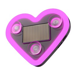 Car LED Ambient Light - Solar-Powered Heart-Shaped LED Neon Light, Wiring Free, Switchable Modes, Romantic Mood Decoration, Interior Atmosphere Lamps for Car (MHD - Pink)