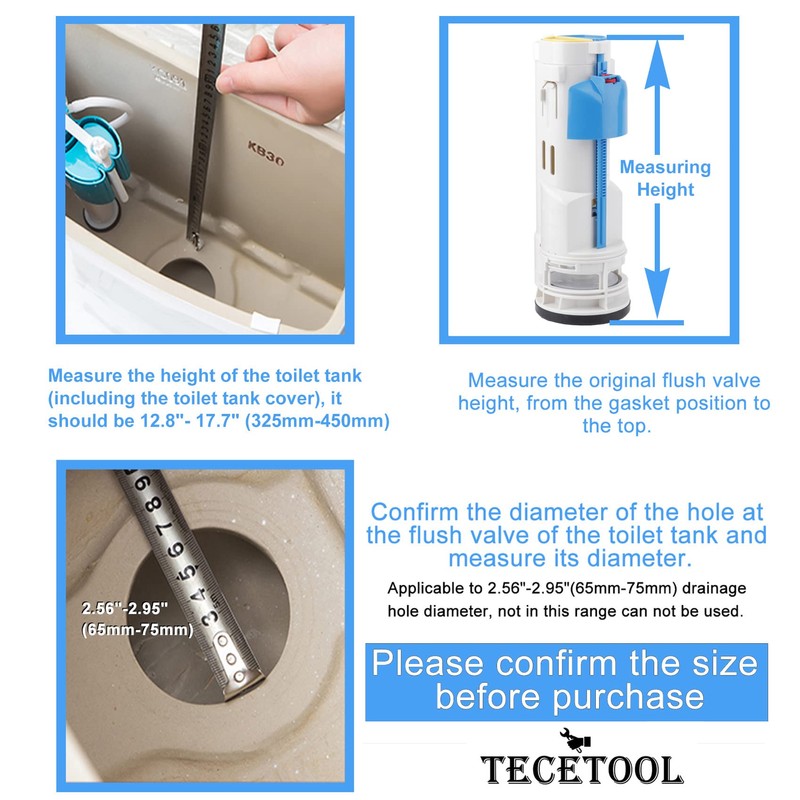 2 Inch Toilet Flush Valves, Toilet Repair Kit Dual Flush