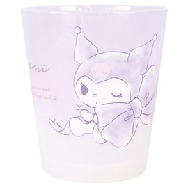 Tees Factory Sanrio Characters Dot Tumbler, Watercolor Big Ribbon/Kuromi, H3.7 x φ3.3 inches (95 x 85 mm), SR-5526651KU