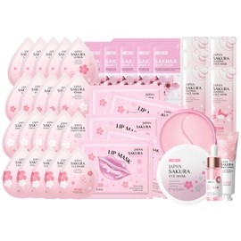 Sakura Skin Care Sets & Kits, Skin Care For Teenage Girls, Skin Care Set For Pamper Teenage Girls Gifts,Facial Kit,Skincare Set (38Pcs, count, 1)