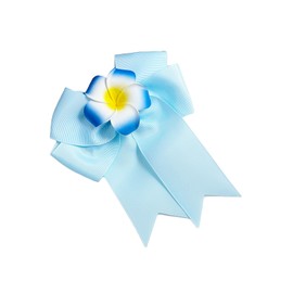 Plumeria Flowers Hair Bow Clips Frangipani Flowers Bowknot Plumeria Hair Clips Frangipani Bow Pin BWF02 (A5-Blue)