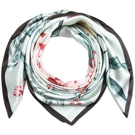 corciova Bufanda cuadrada de seda para mujer, 35 x 35 pulgadas, 565 Dark Lava Magic Mint Squirrel Hortensia, Grande