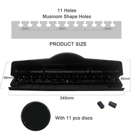 Perforadora de 11 agujeros en forma de hongo para álbumes de recortes, perforadoras de papel para manualidades de scrapbooking con 11 discos