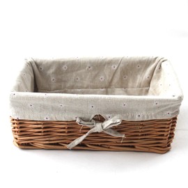 Kingwillow, Storage basket, Natural wicker Storage Bins Rectangular Basket,Arts and Crafts.