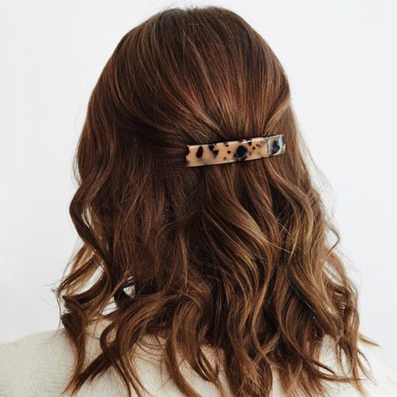 4Pcs French Design Hair Barrette Barrette Hair Clips Tortoise Shell