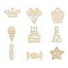 Mini Laser Cuts Wood Shape - Birthday - Balloons, Candy,