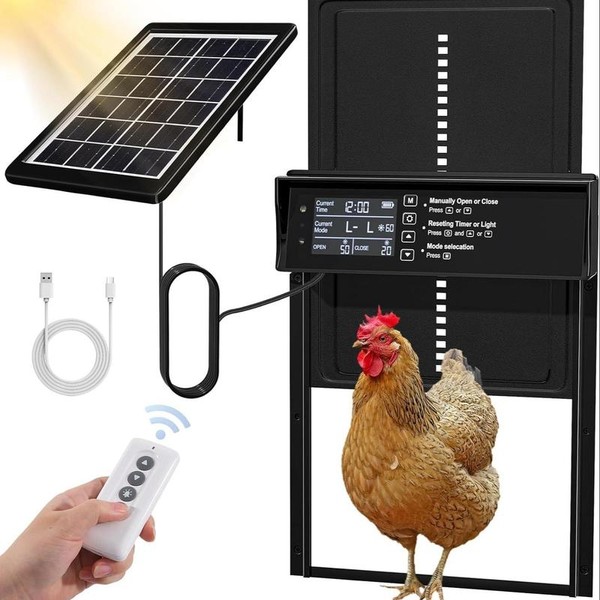Solar Chicken Coop Door, 1 Set Automatic Chicken Door Solar