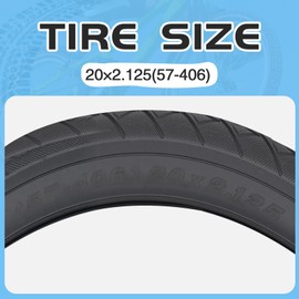 MEGHNA Bike Tire 20 inch Foldable Replacement 20 x 2.125 inch 57-406mm Cruiser Bike Tire Mountain Bike Grooves Anti-Slip Surface with Tire Levers for Kids Bike Folding Bike, 20 x 2.125 inch - 1 Pack