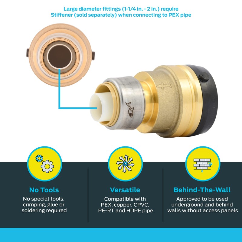 SharkBite 1-1/2 Inch x 1 Inch Reducing Coupling, Push to
