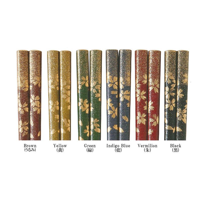 Wajima Japanese Natural Lacquered Wooden Chopsticks Reusable in Gift Box,