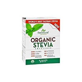 Sweet Leaf Sweetener - Organic - Stevia - 70Count- 95%+ Organic - Use SweetLeaf in place of sugar - PACK OF 2
