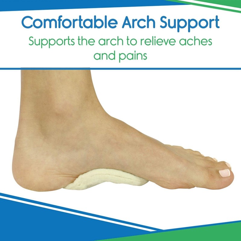 VIVEsole Arch Support Pads (12 Pack) Adhesive Felt Foot Insert