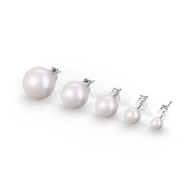 Women's Pearl Earrings, 925 Sterling Silver, Allergy-Free, Nickel-Free, 925 Sterling Silver