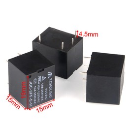 GUUZI Power Relay SPST PCB Type DC 12 V Coil 4 Pins Mini-Power Coil Relay JQC-3F SPST Pack of 10