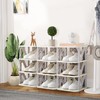 VECELO Foldable Plastic Shoes Rack Storage Organizer for Entryway, Hallway,