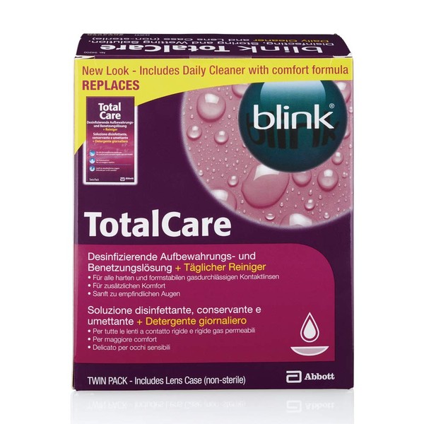 AMO blink TotalCare Multipack – Das Rundum-sorglos-Paket für Träger von harten Linsen – Hartlinsenreiniger, Kontaktlinsen-Pflegemittel und Behälter in einem Set
