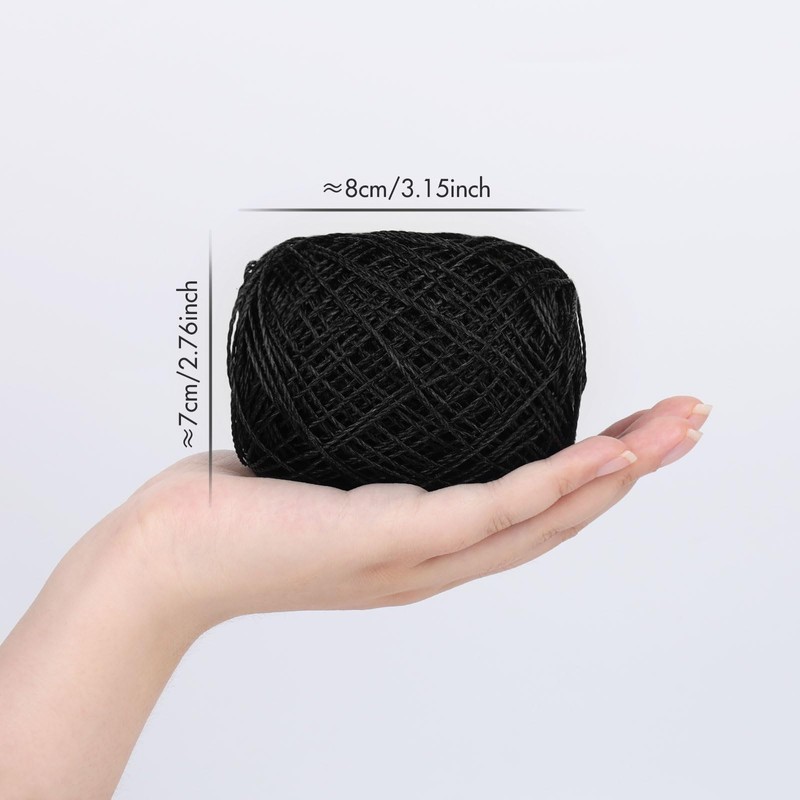 2 Skeins Polyester Plastic Yarn Hand-Knitted Yarn-05#Black