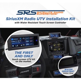SRS SATELLITE RADIO SUPERSTORE Satellite Radio UTV Sirius XM Installation Kit with Water Resistant Touch Screen Controller Works with Polaris RZR Ranger Ride Command and Other Side by Side Vehicles