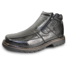 bravo! Men Waterproof Winter Boot DEAN-4 with Fur Lining and Double Zipper Black Men Size 8