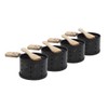 Cookut Lumi raclette Set of 4-Heated by Candle, Ceramic, Black,