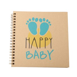 Happy Baby Boy Photo Album DIY Scrapbook Personal Memory Holiday Family Book Blue Footprint Memory 20 Pages