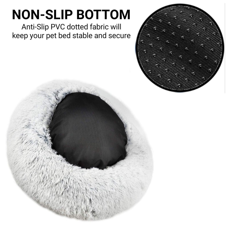 Mr. Peanut's OrthoPlush Two Tone Extra Fluff Faux Fur Donut
