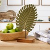 Elements 7x2.25x11.5 Inch Metal Green Leaf Tabletop Decor