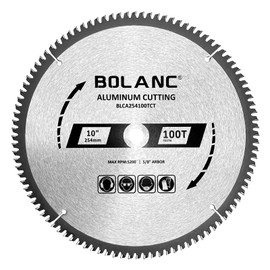 BOLANC 10 Inch 100 Tooth Aluminum Cutting TCG Circular Saw Blade with 5/8 Inch Arbor