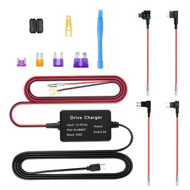 Upgraded Dash Cam Hardwire Kit, Type-C USB Rear Hard Wire Kit Universal Dash Camera Charger Power Cord 12V-24V to 5V with Low Voltage Protection 13ft for Dashcam GPS Power Supply Radar Detectors