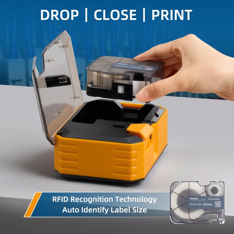 MakeID P31S&P31 Multi-Purpose Nylon Labels with Ribbon Industrial Label Maker