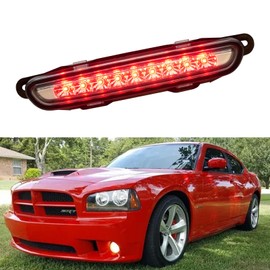 Cxdar Third 3rd Brake Light LED for 2006-2010 Dodge Charger, High Mount Rear Brake Lights Assembly for 06-10 Charger, Waterproof Center Cab Lamp Stop Light (Clear)