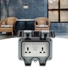 Outdoor Wall Power Socket with 2 3-Hole Socket 2 Switch