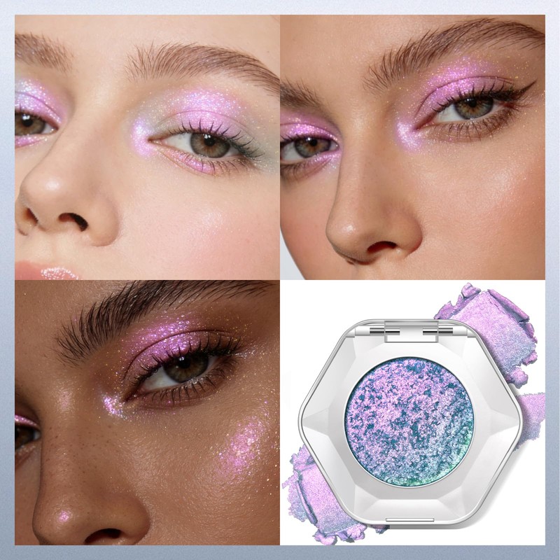 HOSAILY Chameleon Purple Blue Duochrome Eyeshadow, Glitter Shimmer Rich Color