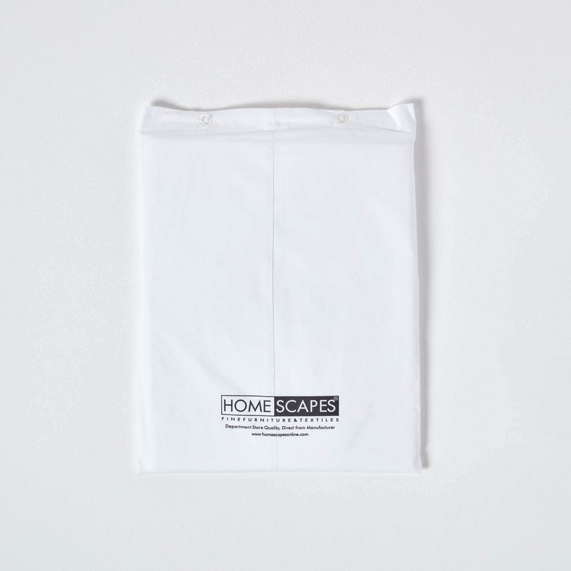 HOMESCAPES Percale Fitted Sheet, White, 90 x 190 cm, Flat
